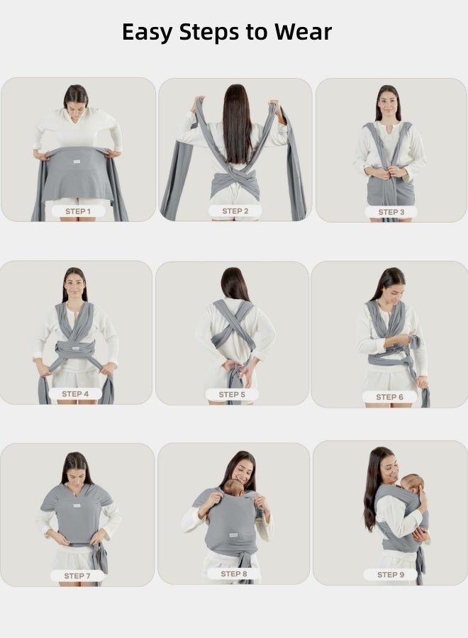 BESTPEAK Baby Carriers - One Baby Carrier for Everyone - Breathable and Convenient Baby Carrier for a Wide Range of Uses - Hands-Free Baby Carrier - Newborn Carrier (Light Grey) - Image 5