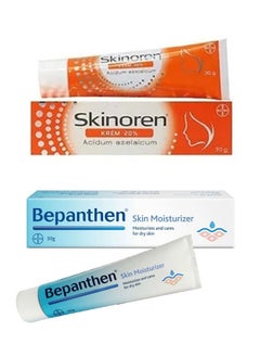 Bepanthen Cream for Moisturizing and Skin Care 30g with Skinoren Cream for Acne Treatment 30g