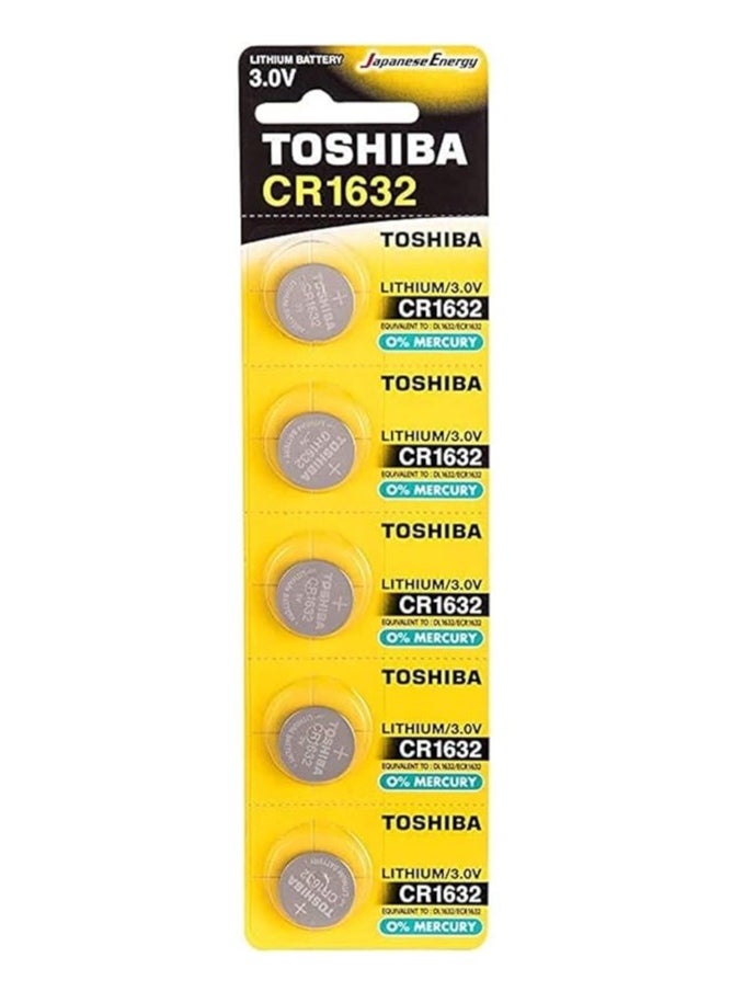 Toshiba - Toshiba CR1632 3V Lithium Coin Cell Battery Pack of 5 - Image 1