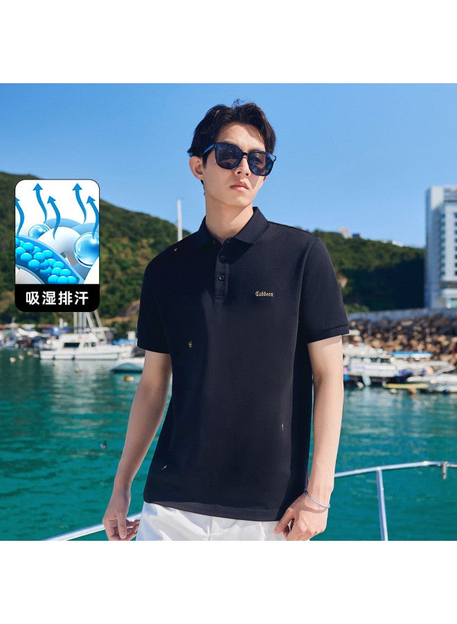 Cabbeen Cooling Polo Shirt Men's High-end Lapel Short Sleeve T-shirt Men's Clothing Summer - Image 2
