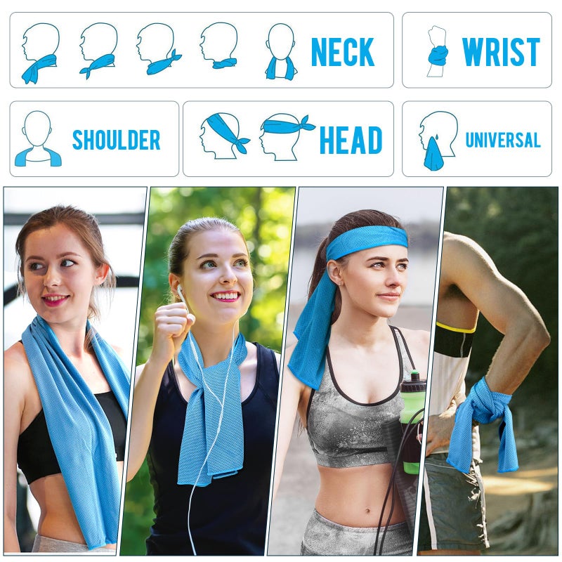 MENOLY 10 Pack Cooling Towels, Cooling Towels for Neck and Face, Sweat Microfiber Towel Soft Breathable Towel for Gym, Yoga, Camping, Running, Fitness, Workout & More Activities - Image 5