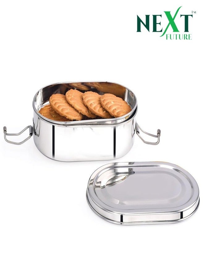 Next Future Stainless Steel Meal Pack Square Lunch Box/Tiffin with Steel Separator Plate and Locking Clip (Medium) (1- Tier, Capsule, Small) - Image 5