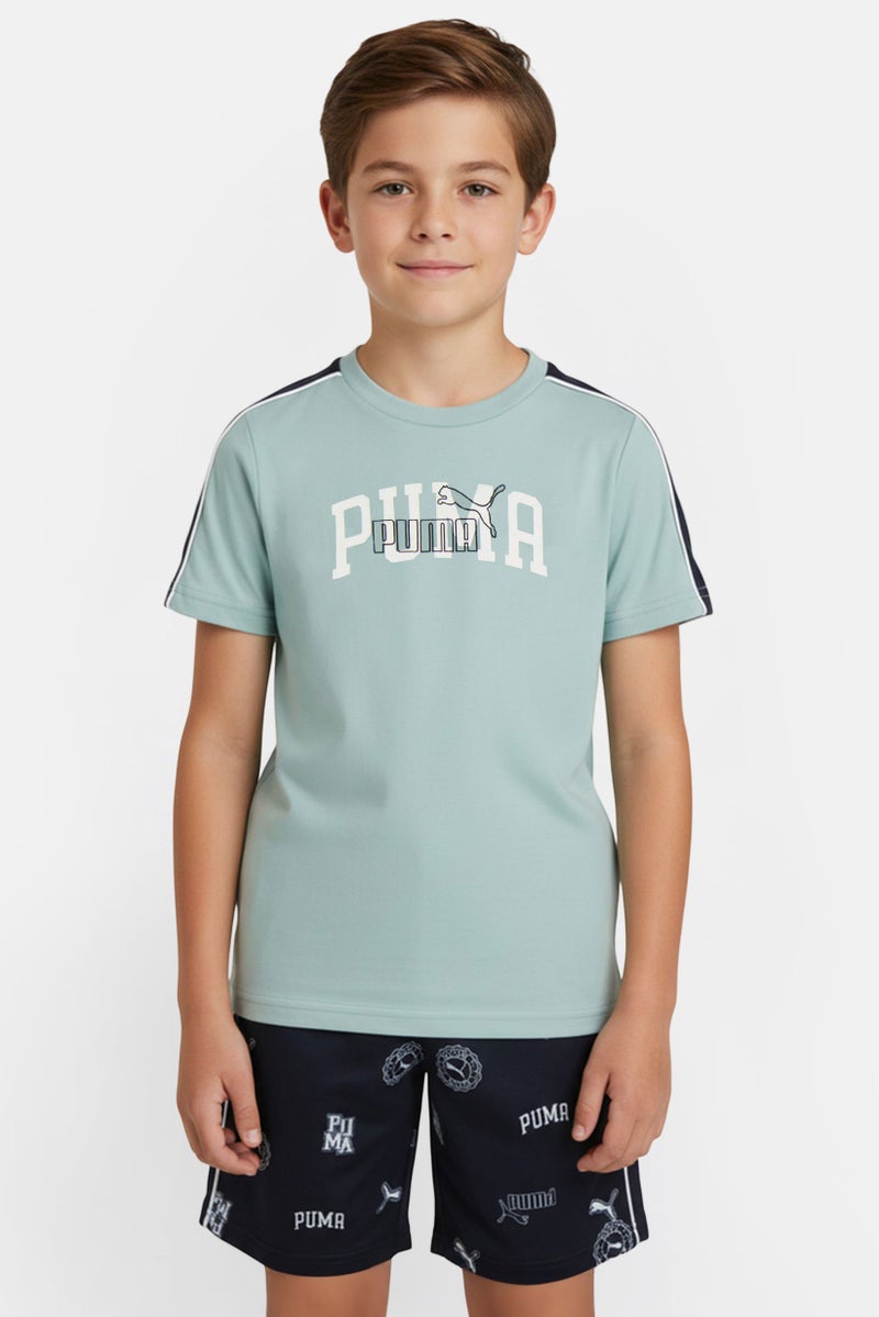 PUMA طقم خارجي للأطفال الأولاد مكون من 2 قطعة تي شيرت بأكمام قصيرة وشورتات، متعدد الألوان - Image 1