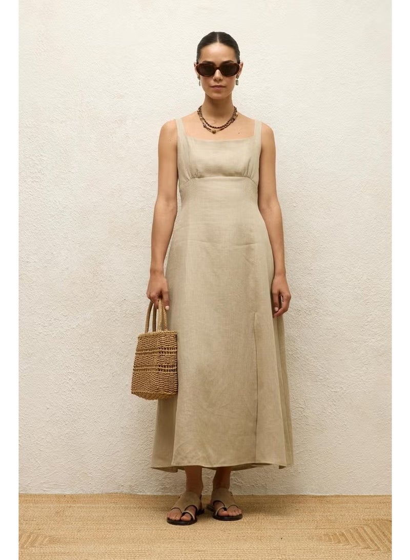 Manuka Beige Linen Sundress - Image 5