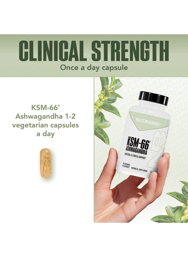 NutraBio Ashwagandha KSM-66 | Ashwaganda Herbal Supplement for Stress, Mood, & Performance | 600 MG of Clinically Studied KSM66 90 Capsules - Image 5