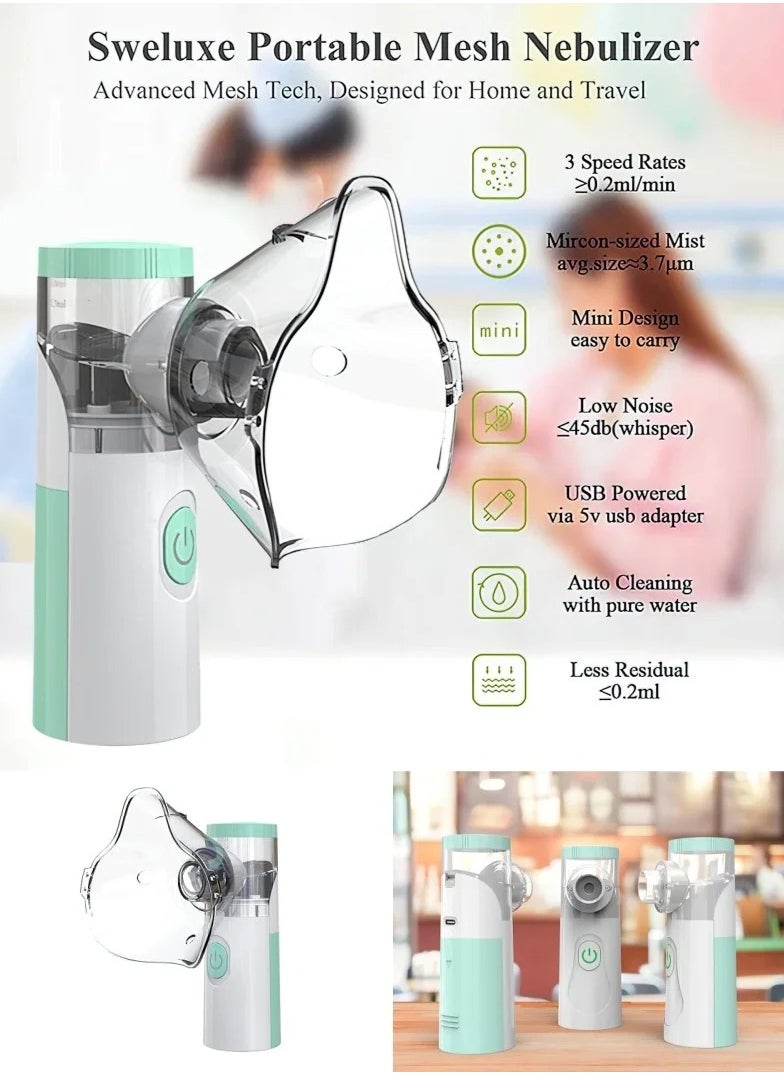 Generic - USB Rechargeable Portable Steam Inhaler Atomizer  Low Power Consumption Compact Mesh Atomizer Handheld Household Atomizer - Image 1