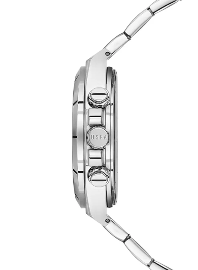 U.S. Polo Assn. Crossing Stainless Steel Bracelet Quartz Analog Watch for Men, 42mm