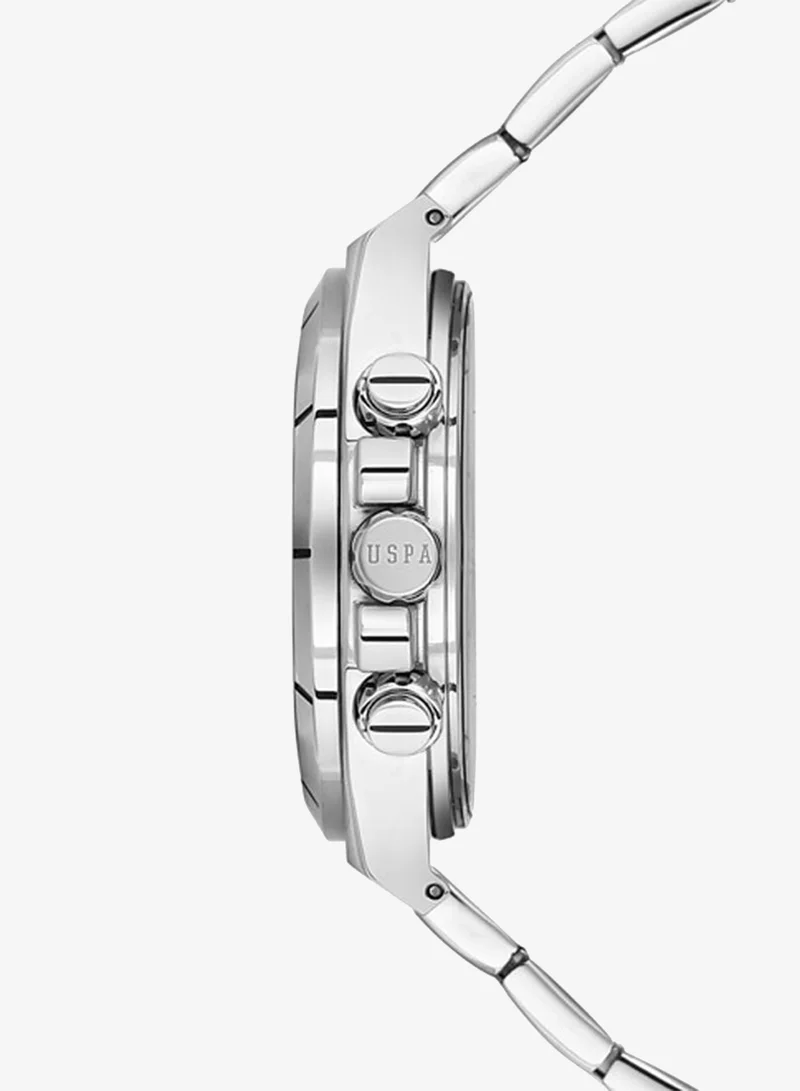 U.S. Polo Assn. Crossing Stainless Steel Bracelet Quartz Analog Watch for Men, 42mm