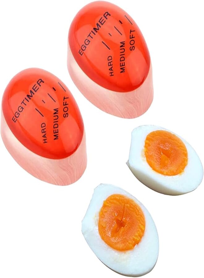 IFUDE Colour egg timer, IFUDE 2 pieces egg timer egg timer choose the mature of eggs according to temperature and time changes, funny egg timer durable egg timer for boiled eggs