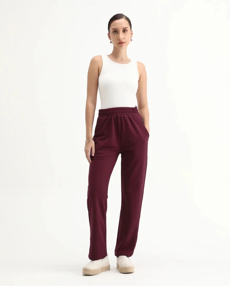 Rareism Women's Terry Straight Fit Trackpants