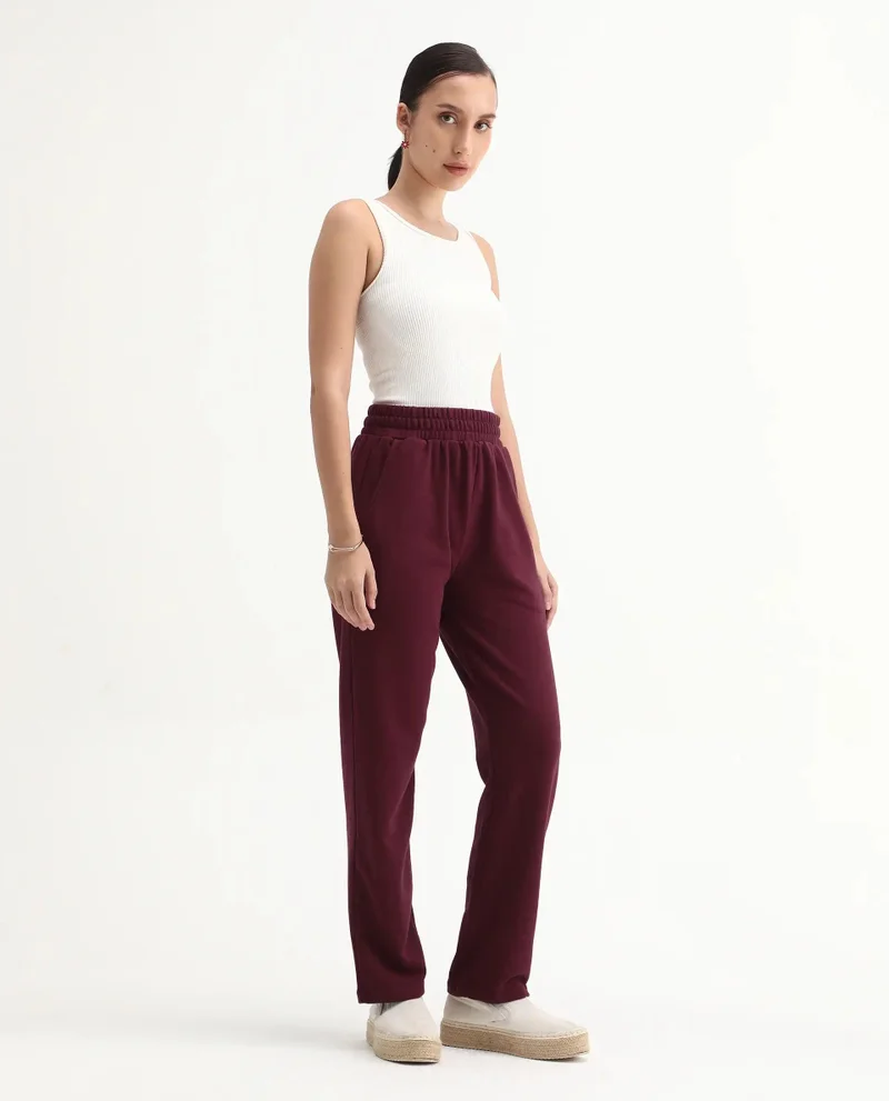 Rareism Women's Terry Straight Fit Trackpants