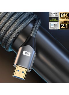 Fearlex High Speed Fiber Optic HDMI 2.1 Cable with 48Gbps Bandwidth | Certified Ultra HD 8K@60Hz, 4K@120Hz Resolution HDMI Cord | 2M HDMI Cable with Fabric Braided for Phone, Xbox, PlayStation, TV and PC  - Image 1