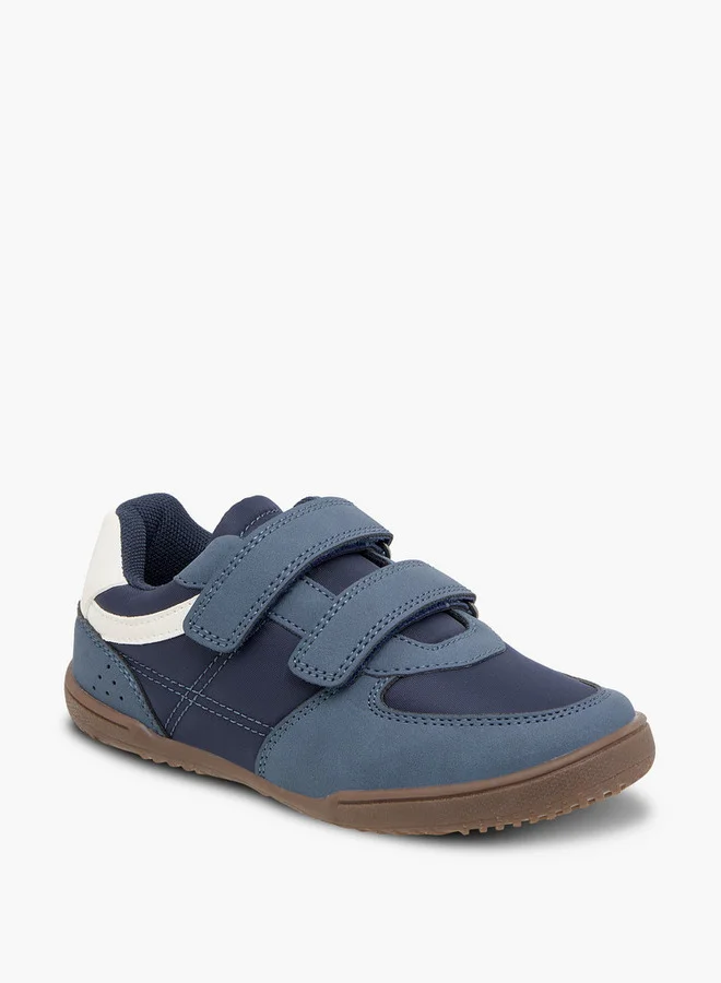 جونيورز Boys Panelled Sneakers with Hook and Loop Closure