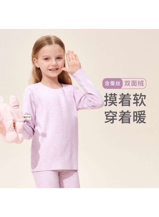 Long time companion girls' Solid Seamless Thermal Underwear Set - Stretchy Kids' Warm Base Layer - Image 2