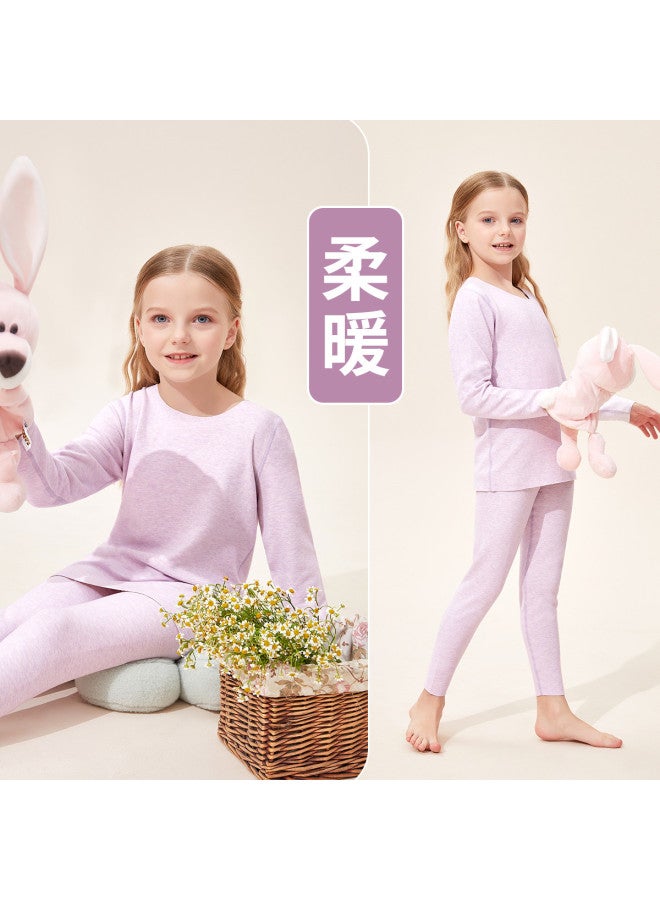 Long time companion girls' Solid Seamless Thermal Underwear Set - Stretchy Kids' Warm Base Layer - Image 3