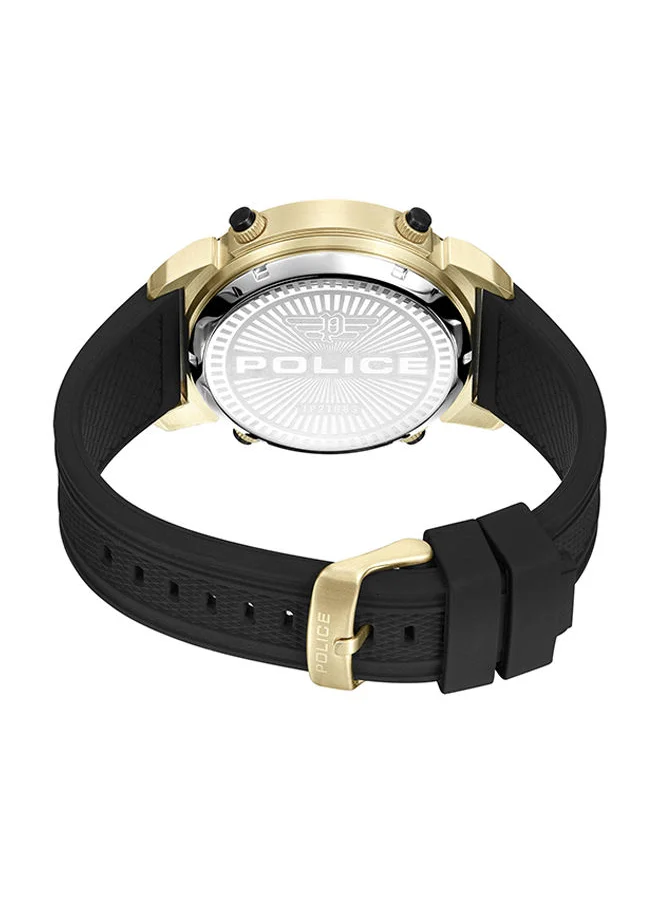 POLICE Mens Rotor Silicone Strap Wrist Watch PEWJP2228501 50mm Black