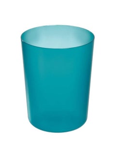 InterDesign iDesign Finn Round Plastic Trash, Compact Waste Basket Garbage Can for Bathroom, Bedroom, Home Office, Dorm, College, Teal  - Image 1