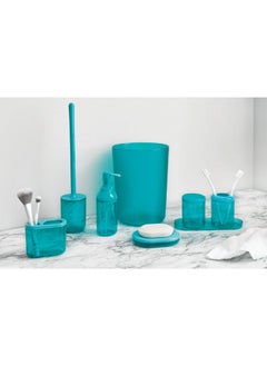 InterDesign iDesign Finn Round Plastic Trash, Compact Waste Basket Garbage Can for Bathroom, Bedroom, Home Office, Dorm, College, Teal  - Image 5
