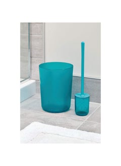 InterDesign iDesign Finn Round Plastic Trash, Compact Waste Basket Garbage Can for Bathroom, Bedroom, Home Office, Dorm, College, Teal  - Image 3