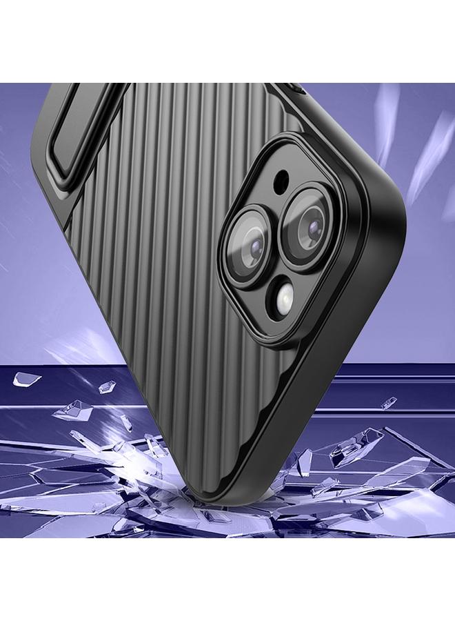 اس-توب جراب لهاتف iPhone 14 مصنوع من مادة TPU ذات ملمس مموج مع غشاء عدسة - Image 5