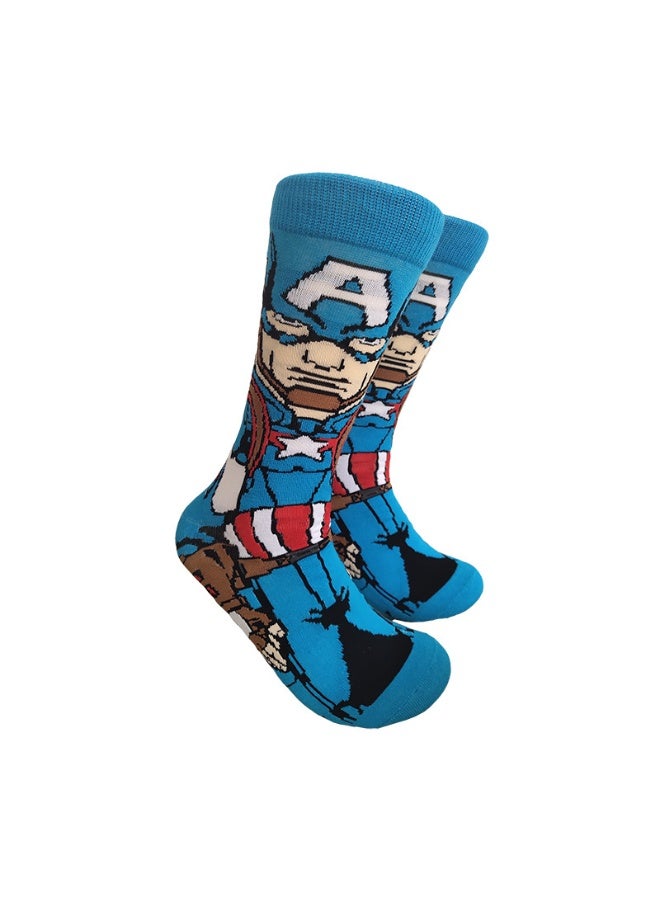 Multicolour Novelty Anime Crew Socks, Street Fashion Trendy Cotton Blend Socks, Casual Fashion Socks for Men & Women(5P)). - Image 4