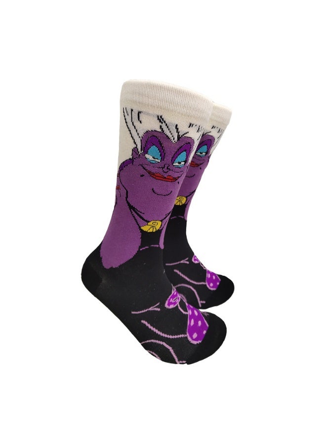 Multicolour Novelty Anime Crew Socks, Street Fashion Trendy Cotton Blend Socks, Casual Fashion Socks for Men & Women(5P)). - Image 3