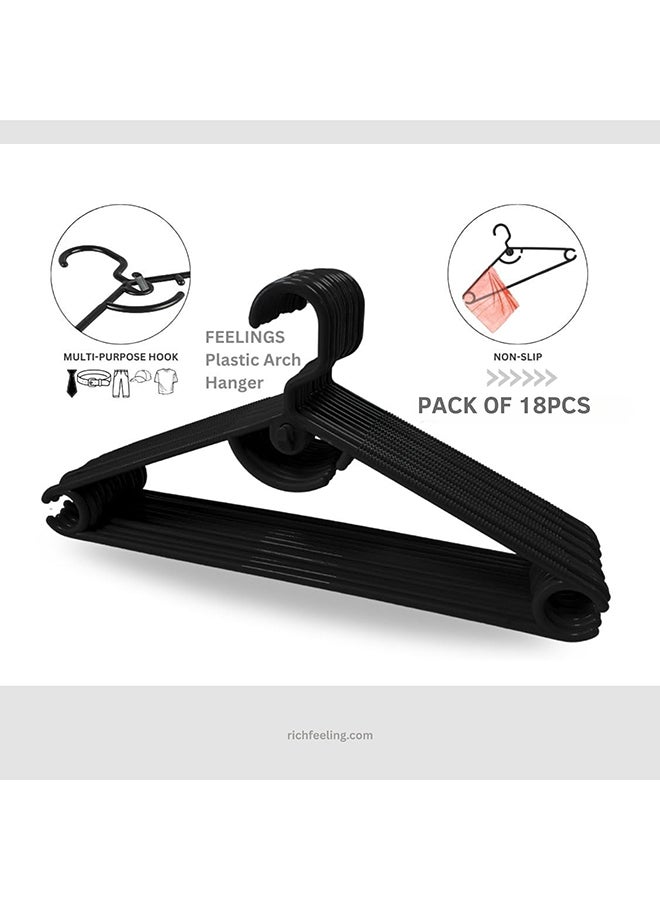 Feelings Plastic Hanger Arch 18Pcs Set (Black)  - Image 3
