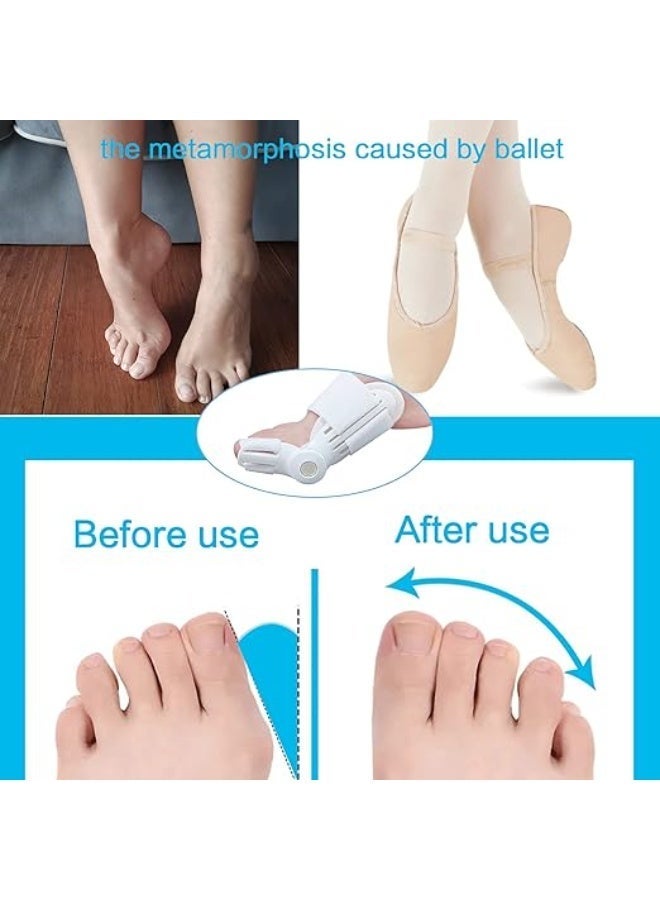 Bunion Corrector, for Hallux Valgus Relief,Overlapping Toes,Non-Surgical Hallux Valgus Correction (2-pcs) Toe Orthosis, Toe Bunion Orthosis, Adjustable Knob Suitable for Men and Women Left and Right Feet - Image 3