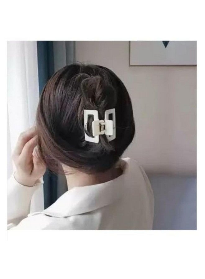 DN Creation Set of 6 Plastic Rectangle Hair Claw Matte Solid Color,Non-Slip Catch Hair Clips Jumbo Hair Styling Accessories -Assorted Color - Image 2