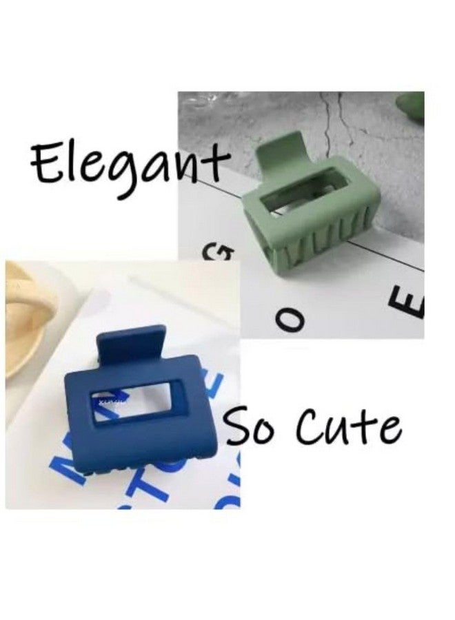 DN Creation Set of 6 Plastic Rectangle Hair Claw Matte Solid Color,Non-Slip Catch Hair Clips Jumbo Hair Styling Accessories -Assorted Color - Image 3