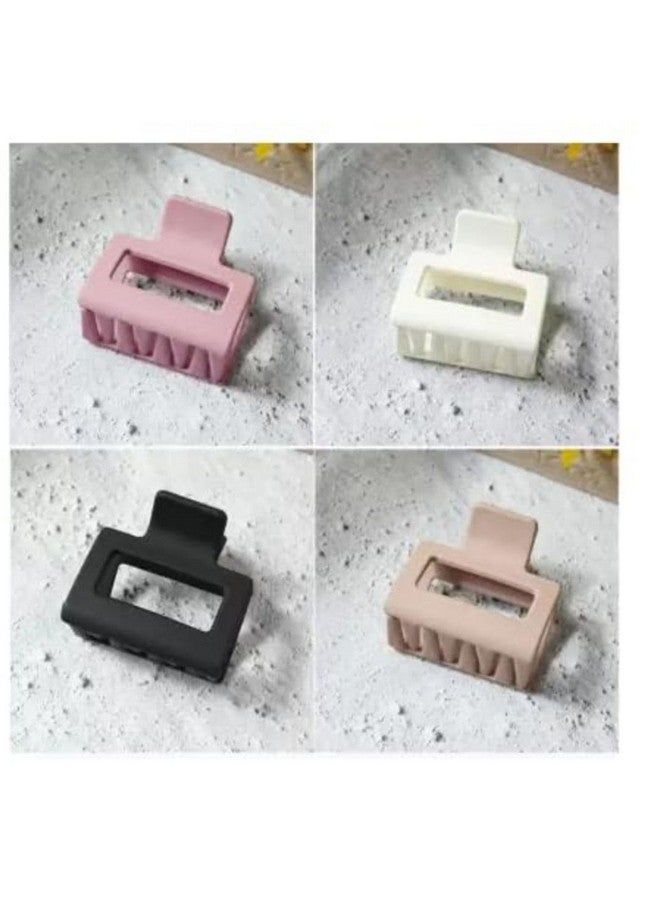 DN Creation Set of 6 Plastic Rectangle Hair Claw Matte Solid Color,Non-Slip Catch Hair Clips Jumbo Hair Styling Accessories -Assorted Color - Image 5