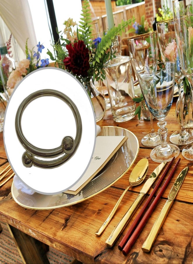 FORESRUM 8 Pcs Black Napkin Rings - Round Napkin Ring,Stainless Steel Napkin Rings,Metal Napkin Ring for Table Settings Wedding Christmas Party Dinner Table(Spring Type) - Image 5