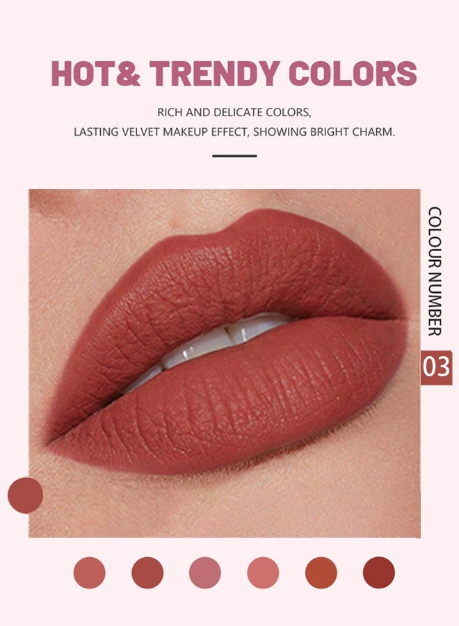 بوداير أحمر شفاه سائل غير لامع، ملمع شفاه مقاوم للماء يدوم طويلاً، كوب غير لاصق لا يبهت، هدية مكياج احترافية لملمع الشفاه للنساء (#03) - Image 2