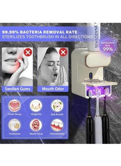 Generic Automatic Toothpaste Dispenser, Wall Mounted Electric Toothpaste Dispenser with 3 Toothpaste Slots, Toothpaste Dispenser for Kids and Adults, Beige  - Image 3