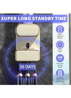 Generic Automatic Toothpaste Dispenser, Wall Mounted Electric Toothpaste Dispenser with 3 Toothpaste Slots, Toothpaste Dispenser for Kids and Adults, Beige  - Image 5