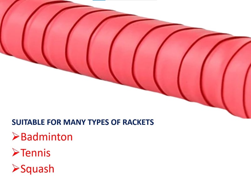 acers Store Racket Grip Pack of 4 PU Material(Rubber) Badminton/Squash/Tennis (Pack of 4 Red) - Image 3