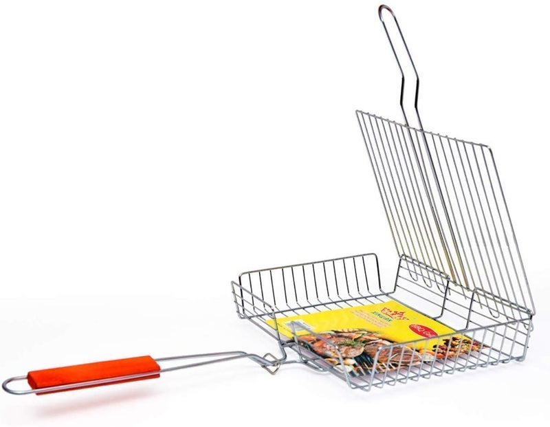 Evona Portable BBQ Grill Basket, BBQ Grilling Basket for Outdoor Grill, Stainless Steel Grill Heavy Duty Grill Baskets, BBQ Tool for Steak, Potatoes, Chops, Kabob - Image 1