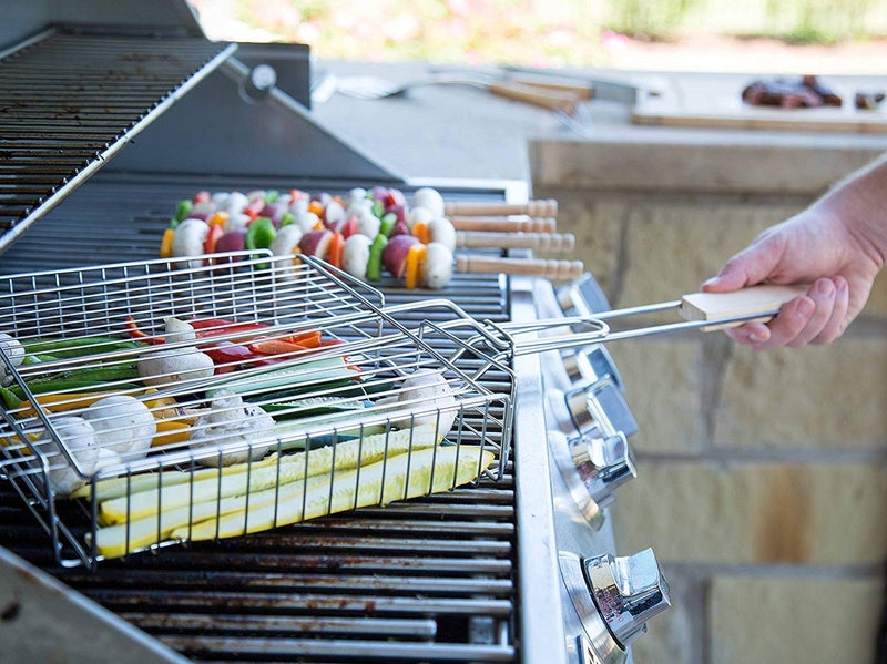 Evona Portable BBQ Grill Basket, BBQ Grilling Basket for Outdoor Grill, Stainless Steel Grill Heavy Duty Grill Baskets, BBQ Tool for Steak, Potatoes, Chops, Kabob - Image 5