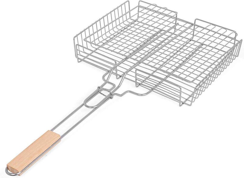 Evona Portable BBQ Grill Basket, BBQ Grilling Basket for Outdoor Grill, Stainless Steel Grill Heavy Duty Grill Baskets, BBQ Tool for Steak, Potatoes, Chops, Kabob - Image 2