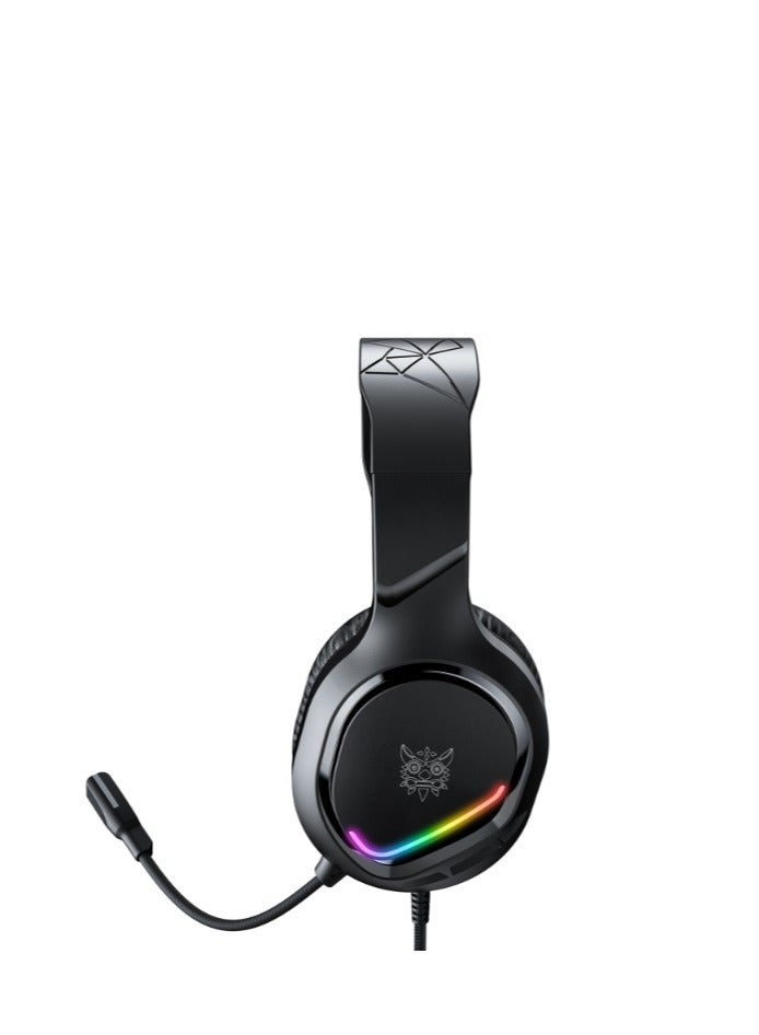 onikuma ONIKUMA X31 USB / 3.5mm Wired RGB Light Gaming Headset with Mic, Cable length: 2.2m(Black) - Image 4