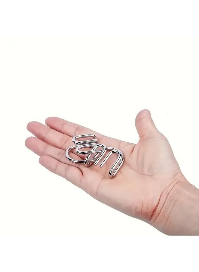8pcs Metal Brain Teaser Puzzle Set Logic Games For Adults With Cards Challenges - Image 4