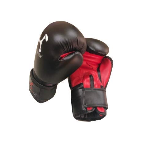 Le Buckle Unisex Boxing Gloves for MMA, Contest Gloves (Black & Red, PU Leather, 12 oz) - Image 2