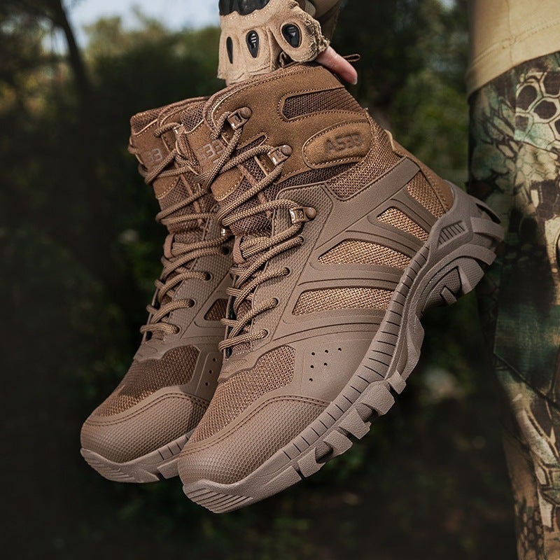 Large Size Military Boots Men'S Shoes Outdoor High-Top Desert Tactical Hiking Hiking Shoes Military Boots Men - Image 1