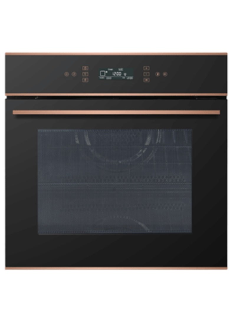 calmbee CALMBEE 60cm Built-in Electric Oven with 73L Capacity – Elegant Design with Black Glass, Gold Accents, and Gold Handle – 9 Cooking Functions – Full Touch Control – Rotisserie Grill and Cooling Fan 