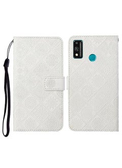 زبون جراب لهاتف Huawei Honor 9X Lite بتصميم عرقي منقوش، جراب جلدي قابل للطي أفقيًا مع حامل وفتحات للبطاقات ومحفظة وحبل تعليق  - Image 1