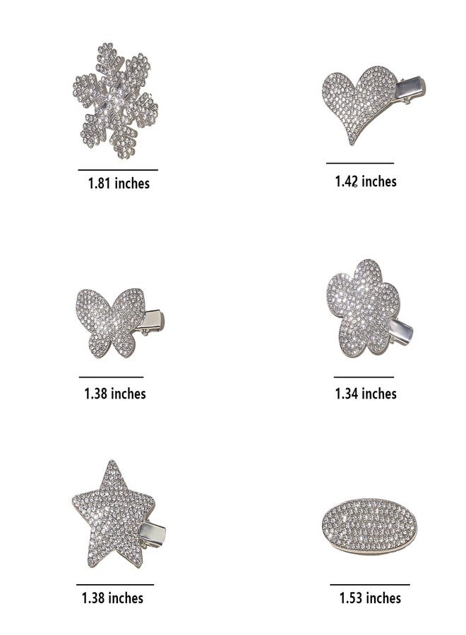 Snmzlc 6 Pcs Small Hair Clips for Women,Cute Butterfly Star Bangs Hair Clips,Metal Stylish Rhinestone Clips Hair Accessories for Women & Girls,Y2K StyleUS321 - Image 2