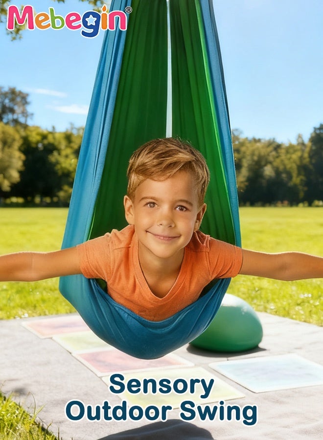 MEBEGIN Kids Sensory Swing with 360° Swivel Hanger, Sturdy Yoga Swing Set with Necessary Accessories, Indoor Outdoor Adjustable Hammock, Designed for Kids and Teens - Image 2