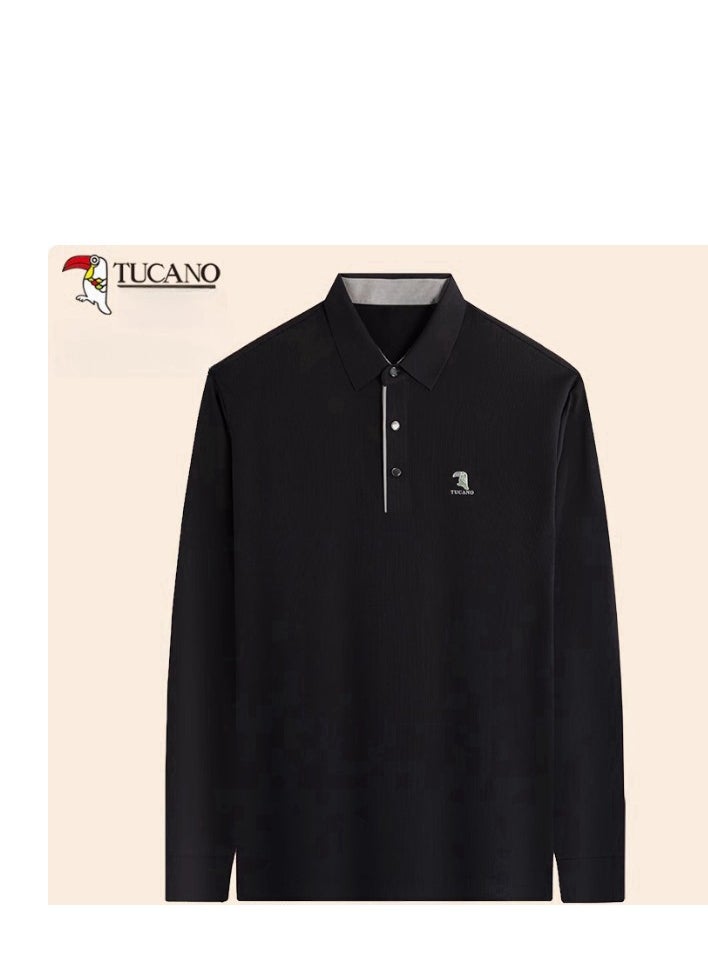 Tucano - Men's Business Casual Long Sleeved T-Shirt Polo Shirt Top - Image 1