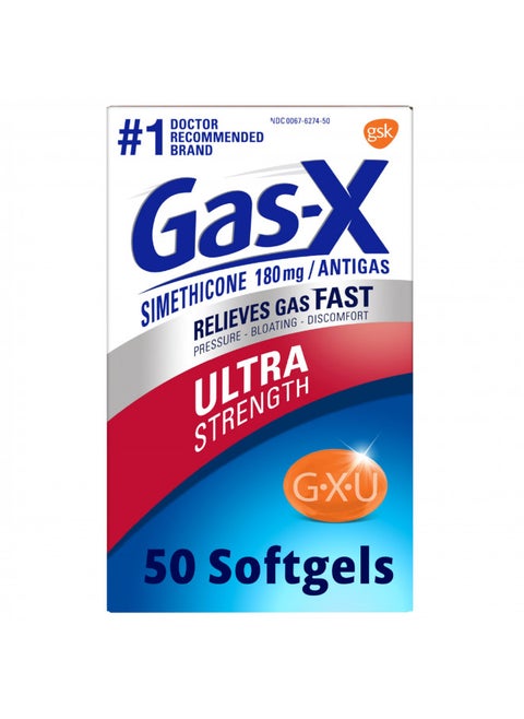 Gas-X Ultra Strength Gas Relief Softgels with Simethicone 180 mg - 50 Count
