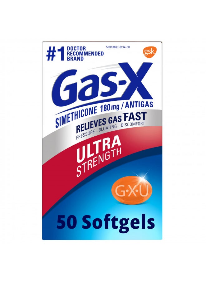 Gas-X Ultra Strength Gas Relief Softgels with Simethicone 180 mg - 50 Count